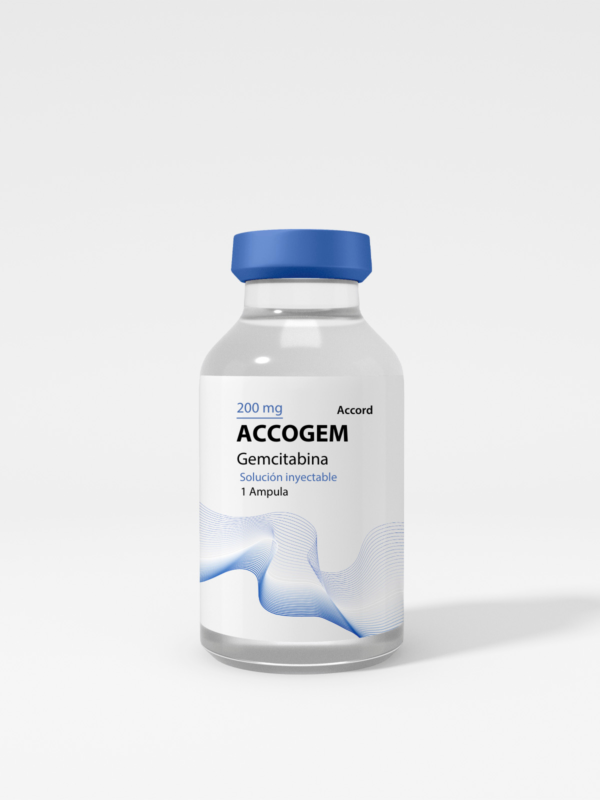Ámpula de Accogem 200 mg, antibiótico para infecciones bacterianas.