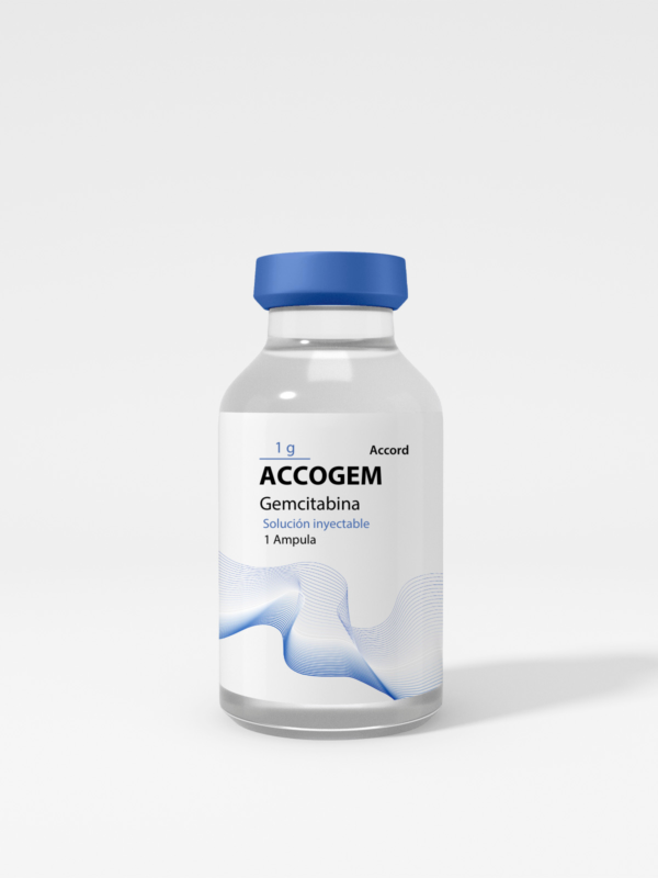 Ámpula de Accogem 1g, antibiótico para infecciones graves.