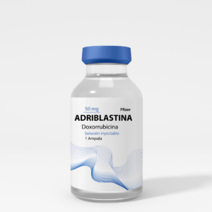 Ámpula de Adriblastina 50 mg, quimioterapia para cáncer.