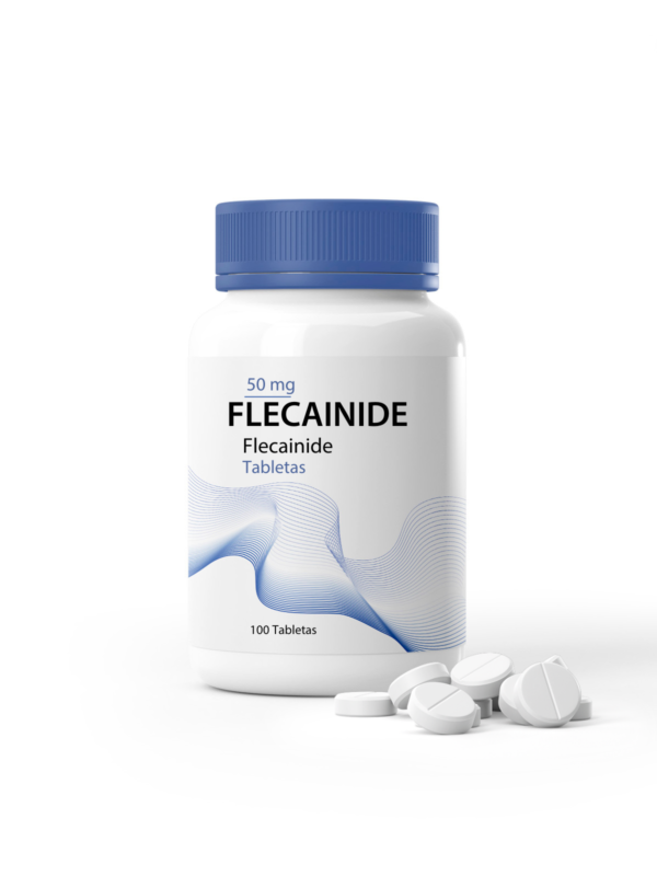 Flecainide 50 mg tabletas, tratamiento para arritmias cardíacas.