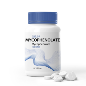 Mycophenolate 360 mg, tratamiento para prevención de rechazo en trasplantes.