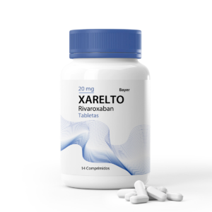 Xarelto 20 mg tabletas, anticoagulante para prevención de trombos.